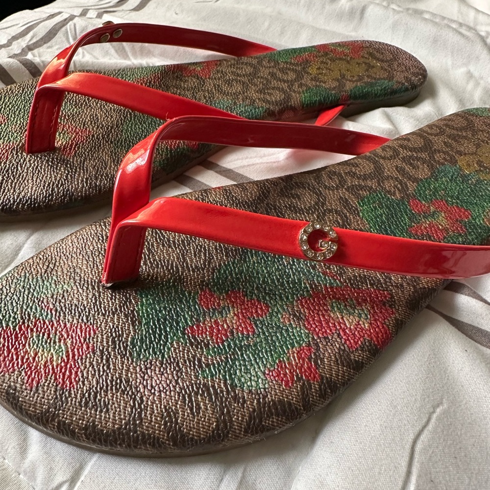 Women’s Summer Flower Flip Flops Size 5.5